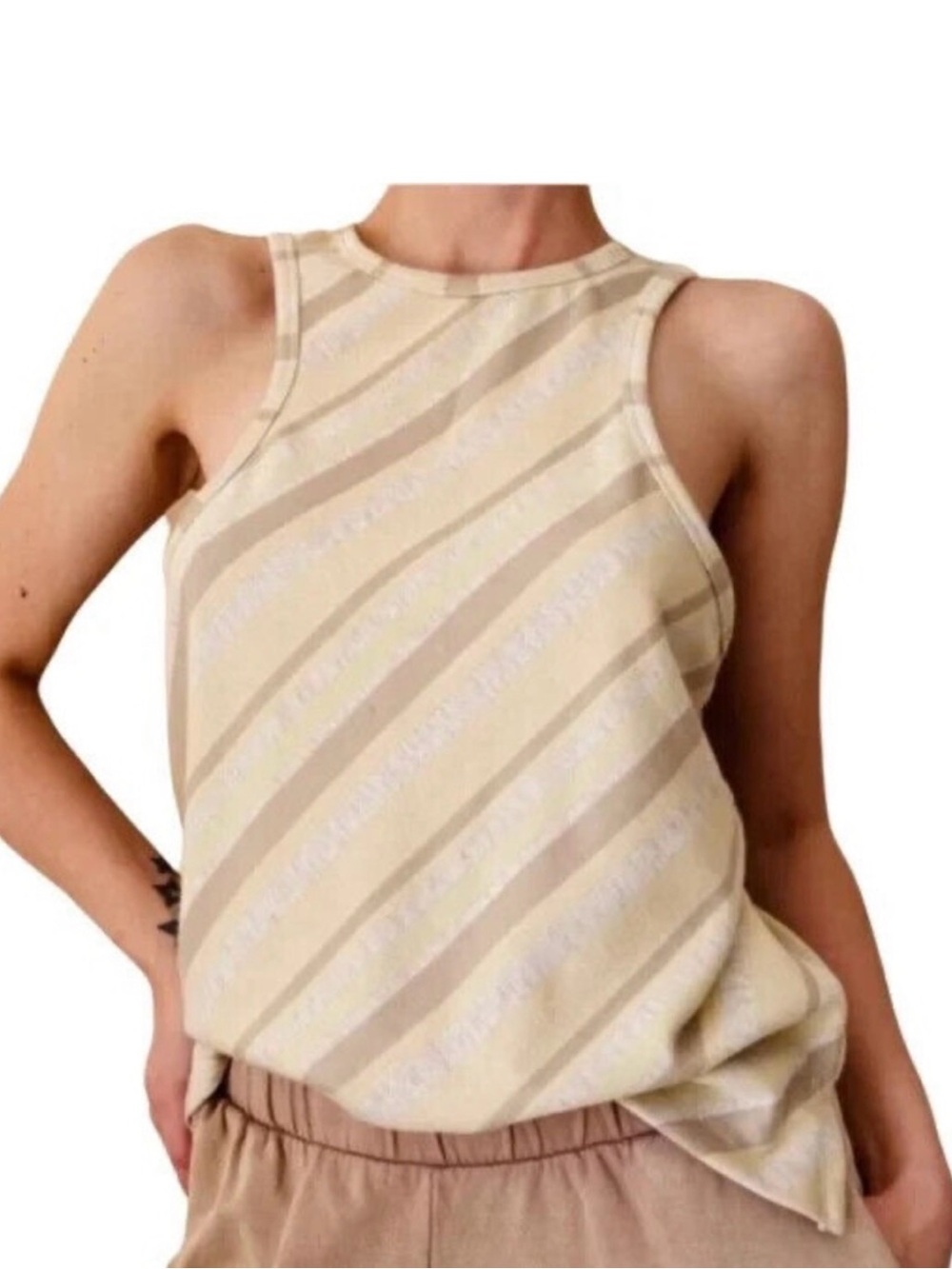 Free People Sidelines Ivory Tank Top